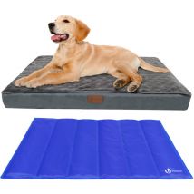 Orthopädisches Hundebett mit Kühlmatte, Hundekissen Kleine Hunde 76x51cm - Vounot