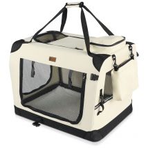 Hundebox Faltbar, Hundetransportbox Robust Für Katze & Hunde 50x35x36 Cm S Beige - Vounot