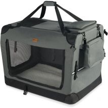 Vounot - Hundebox faltbar, Hundetransportbox robust für Katze & Hunde 70x52x52 cm l Grau