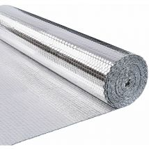 Vounot - Isolierfolie Dämmfolie 10m x 122cm x 3mm, Doppelte Alu-Luftpolsterfolie Heizkörper Reflexionsfolie