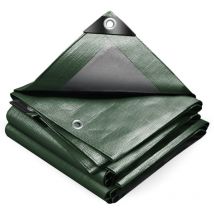 Lona Impermeable Exterior 3x4m, Toldo Reforzado pe 240 g/m², Verde-Plata - Vounot