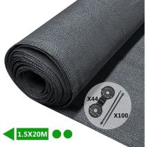 Malla Sombreo y Ocultación 1.5×20m, Valla Privacidad hdpe 150g/m², Antracita - Vounot