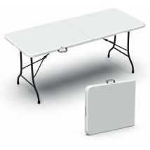 Mesa Plegable Multifuncional 180 x 75 cm con Asa de Transporte, Blanco - Vounot