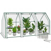 Vounot - Mini Gewächshaus 270x90x90cm, Foliengewächshaus für Balkon, Garten, Tomatengewächshaus PE-Folie 135g/m², Weiß