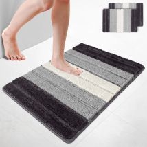 Vounot - Pack de 2 Alfombra de Baño Antideslizante con Diseño Degradado 60 x 90 cm Grey