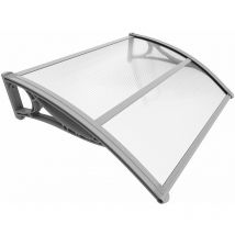 Pensilina Tettoia 100x80cm per Porta Balcone Esterno, Pensilina Alveolare in Policarbonato - Vounot