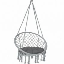 VOUNOT Poltrona Sospesa Sedia Amaca con Cuscino Tondo Grigio