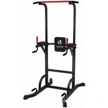Power Tower with Backrest, Dip Station Pull Up Bar for Home Gym Strength Training, Workout Equipmen, Black - Vounot