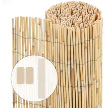 Recinzione in Canna Naturale Rinforzato Reed Screening Ombra Recinzione Esterno Rilegata 90x600cm - Vounot
