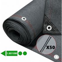 Rete Ombreggiante 1.8×10m, Telo Frangivista Recinzione Giardino hdpe 230g/m², Antracite - Vounot