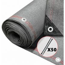 Rete Ombreggiante 1.5×10m, Telo Frangivista Recinzione Giardino hdpe 230g/m², Grigio - Vounot
