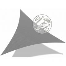 Tenda da Sole per Esterno, Vela Ombreggiante con Kit di Fissaggio, Triangolare, 5x5x5 m, Grigio - Vounot