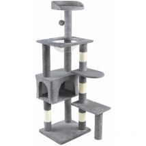 Tiragraffi per Gatti, Albero Gatto Multi-Livello con Capsula Spaziale, Altezza 138cm, Grigio - Vounot