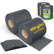 Tiras de Pantalla de Privacidad pvc 450 g/m², Protección Visual Rollo de Valla Opaca 140m x 19cm Antracita - Vounot