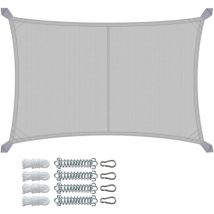 Vounot - Wasserdicht Sonnensegel Rechteckig mit Befestigung Set, 3x5m, Grau