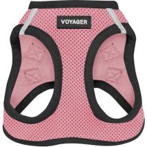 Best Pet Supplies - Voyager Step-In Air Hundegeschirr by All Weather Mesh Step in Vest Harness für kleine und mittlere Hunde, Rosa / Schwarzer Rand,