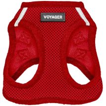 Best Pet Supplies - Voyager Step-In Air Hundegeschirr by All Weather Mesh Step in Vest Harness für kleine und mittlere Hunde, Rot, size l - Brust
