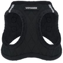 Best Pet Supplies - Voyager Step-In Plüsch-Hundegeschirr by Step-In-Westengeschirr für kleine und mittelgroße Hunde, Weicher Plüsch, Schwarzer