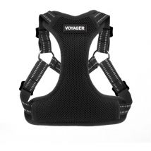 Best Pet Supplies - Voyager Verstellbares Hundegeschirr mit Reflektorstreifen by Strapazierfähige Ganzkörperweste ohne Zugkraft mit Leinen-D-Ring,