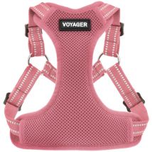 Voyager Verstellbares Hundegeschirr mit Reflektorstreifen by Best Pet Supplies - Strapazierfähige Ganzkörperweste ohne Zugkraft mit Leinen-D-Ring,