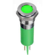 Voyant led lumineux Vert Rs Pro dia. 12mm, 220V c.a., IP67 ( Prix pour 1 )