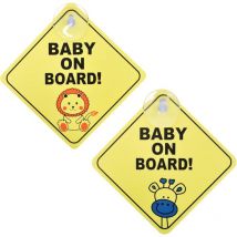 Sunxury - Bébé à Bord Signe pour Voiture, 2 Pcs Baby on Board Stickers Bébé à Bord Autocollants D'avertissement de Sécurité Réfléchissante Voiture
