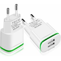 Vtizikl Chargeur Prise Usb Secteur, 2-pack 2.1a 5v 2 Ports Adaptateur Alimentation Universel Led Replacement For Iphone 11 Xr X Xs Max 8 7 6 6s Plus 