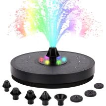 Vtizikl Fontaine Solaire, Pompe De Fontaine Solaire Avec Batterie De Stockage Et Lumière Led, Fontaine Extérieure Flottante À 7 Buses Pour Jardin