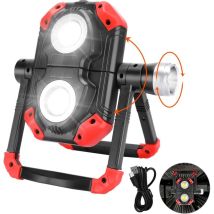 Vtizikl Projecteur Led Rechargeable Extérieur Lampe De Travail Portative Et Flexible Rotation À 360° Avec Batterie Rechargeable Équipé Avec 5 Modes 