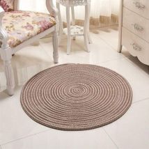 Vtizikltapis Tressé À La Main - Rond - Pour Le Salon, La Chambre À Coucher, La Salle De Bain, La Chambre D'Enfant - Chameau Sombre (dunkles Kamel) - 