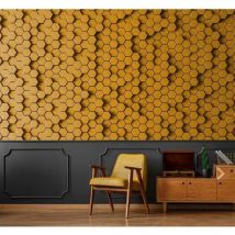 Livingwalls - Papier peint panoramique honey Jaune 5mlx2.70ml