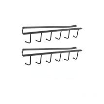 Vuszr - 2 inserts de porte-gobelet, crochets de rangement pour armoire, 6 porte-gobelets, crochets de perceuse de cuisine sans fond, support de