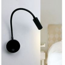 3 w LED-Nachttisch-Leseleuchte, flexible Schwanen-LED-Leseleuchte (schwarz), Wandleuchte, LED-Leseleuchte mit Schalter, Warmweiß 3000 k, modern, 3076