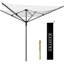 50M Clothes Airer Rotary Washing Line Outdoor Indoor 4 Arm Rotary Line Rotay Airer Clothes Line for Outside Folding Garden Washing Lines Cover &
