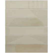 Carrelage sol / mur brique déco mixe mate et brillant effet béton beige 6x30 cm wadi decor beige (vendu par boite de 0,50m2)