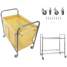 Royal Catering Wäschewagen Edelstahl 250L – 4 Räder – 82 x 50 x 60 cm – Neu