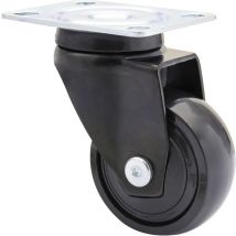Lenkrolle für Möbel RO2252 mit Kunststoff-Rad ø 50mm und Gleitlager - Möbelrolle Tragkraft 50kg, Stahl/Kunststoff schwarz - Wagner