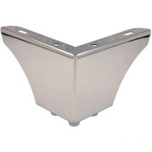 WAGNER Gamba del mobile/Piede del tavolo/Piede del divano - SOFA WING - acciaio cromato argento, piastra da avvitare, 3 borchie, 12 x 12 x 8 cm, per