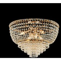 Bonetti Illumina - Wagner - Plafonnier en fer et laiton doré avec strass 6 lumières H.38 - Ø52 - BL266-PL6-OR