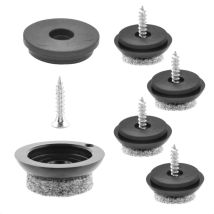 QuickClick Feltrini per sedie e mobili da avvitare i Set da 4x base + vite + inserto intercambiabile - feltro di lana ultrasoft slim - diametro ø 20