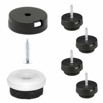 QuickClick Feltrini per sedie e mobili da avvitare i Set da 4x base + vite + inserto intercambiabile - feltro robusto natural - diametro ø 20 mm