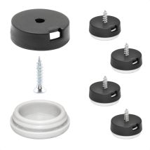 QuickClick Scivoli per sedie e mobili da avvitare i Set da 4x base + vite + inserto intercambiabile - scivoli di plastica hyper - diametro ø 20 mm