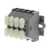 Wago - 261-104 Regleta de bornes 4 polos con pulsador Ø2,5² 26A awg 26-14 - Gris