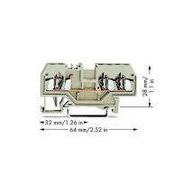 280-993 Borne de passage 5 mm ressort de traction - Affectation des prises: l gris - Wago
