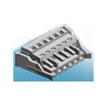 Iguzzini - Wago 721-106/037-000 Connettore Femmina Con Chiave 6 Poli - 2,5 Mm² - Passo 5 Mm - Grigio