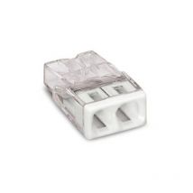 WAGO Bornes pour boîtes de dérivation COMPACT pour conducteurs rigides max. 2,5 mm² 2 conducteurs Couleur du boîtier transparent couvercle blanc