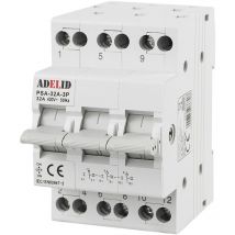 Wahlschalter-Umschalter 1-0-2 32A Reiheneinbau 3-polig