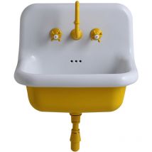 Bleu Provence - Keramikspüle im Schulstil 60 cm – True Colors – Senfgelb (Giallo Senape)