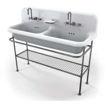 Bleu Provence - Glasiertes Keramikwaschbecken – 120 cm – True Colors – Grau (Grigio Chiaro 7035)