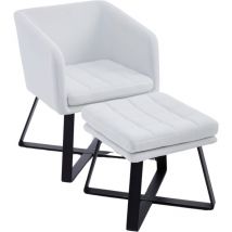 Wahson Office Chairs - Accent Chair in Velvet Padded Armchair with Footstool Modern Leisure Chair with Metal Legs for Bedroom Living Room Office,
